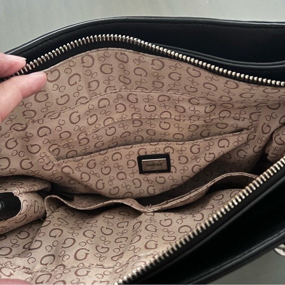 Guess Los Angeles Braided Handle Handbag - Black Color - Picture 4 of 7